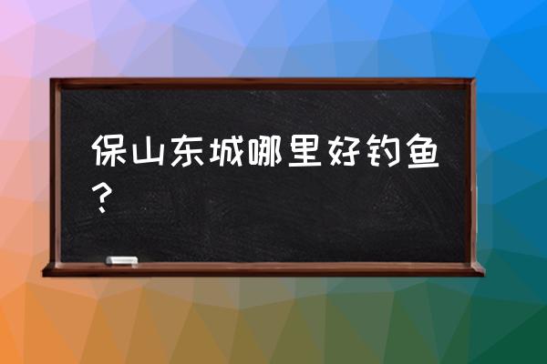 保山明子山水库在哪 保山东城哪里好钓鱼？