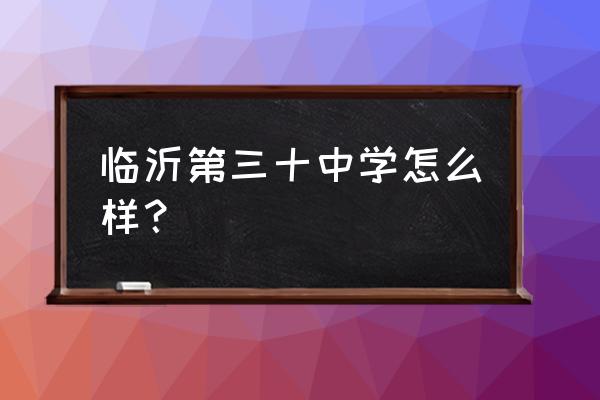 临沂马厂湖中学怎么样 临沂第三十中学怎么样？