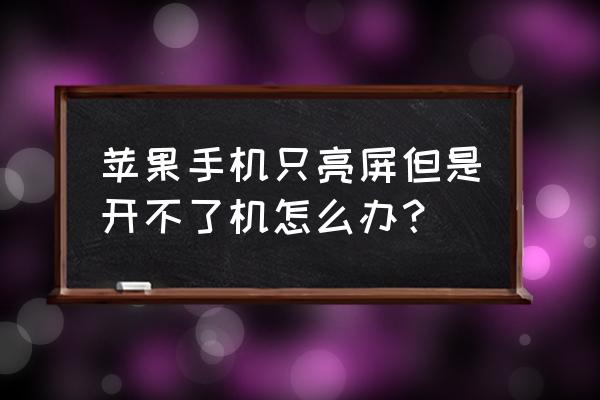 苹果手机亮屏打不开什么原因 苹果手机只亮屏但是开不了机怎么办？