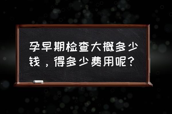 西安早孕检测多少钱 孕早期检查大概多少钱，得多少费用呢？