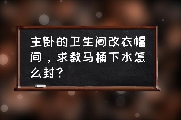 卫生间改衣帽间地漏怎么办 主卧的卫生间改衣帽间，求教马桶下水怎么封？