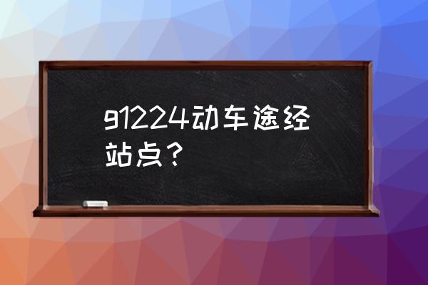 葫芦岛到沧州西的动车几点 g1224动车途经站点？