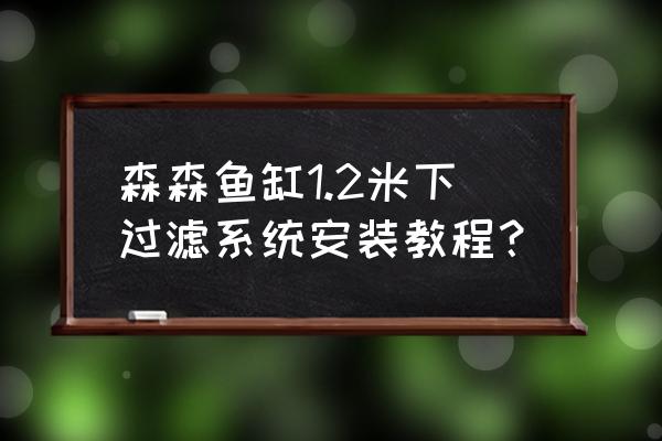 外置鱼缸过滤器安装教程 森森鱼缸1.2米下过滤系统安装教程？