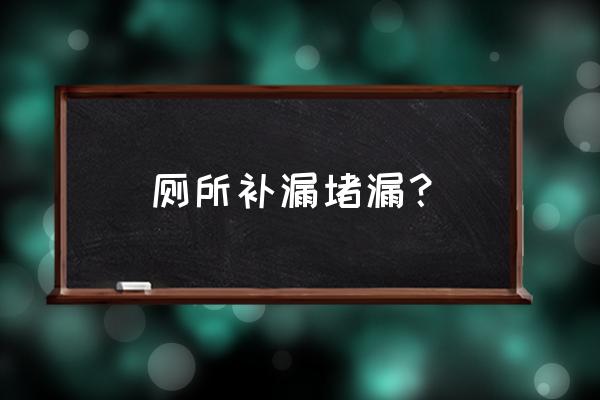 卫生间专业防水用什么补漏 厕所补漏堵漏？