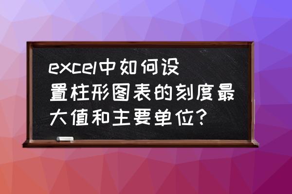 excel中黑白柱形统计图 excel中如何设置柱形图表的刻度最大值和主要单位？