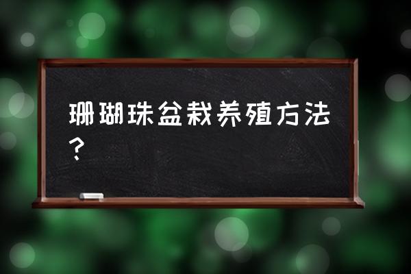 自制led珊瑚灯 珊瑚珠盆栽养殖方法？