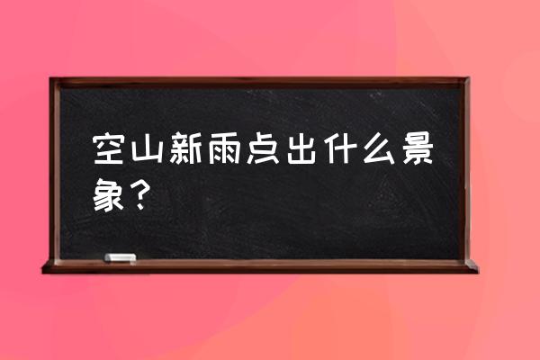 二年级雨后其他的景物有什么变化 空山新雨点出什么景象？