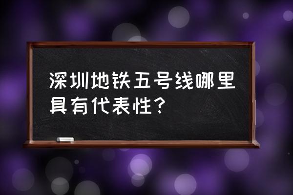 深圳最好看的海湾在地铁口哪里 深圳地铁五号线哪里具有代表性？