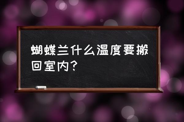 蝴蝶兰冬天会不会冻死 蝴蝶兰什么温度要搬回室内？