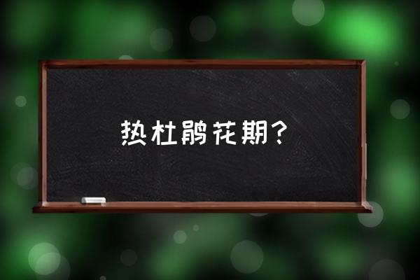 春鹃和夏鹃的分别 热杜鹃花期？