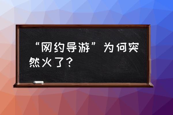 国家对网约导游的政策是什么 “网约导游”为何突然火了？